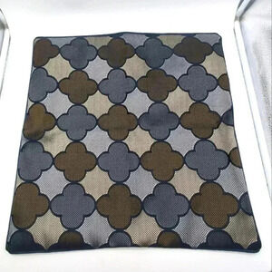 Geometric 20x20 inch throw pillow cover zippered blue /   brown